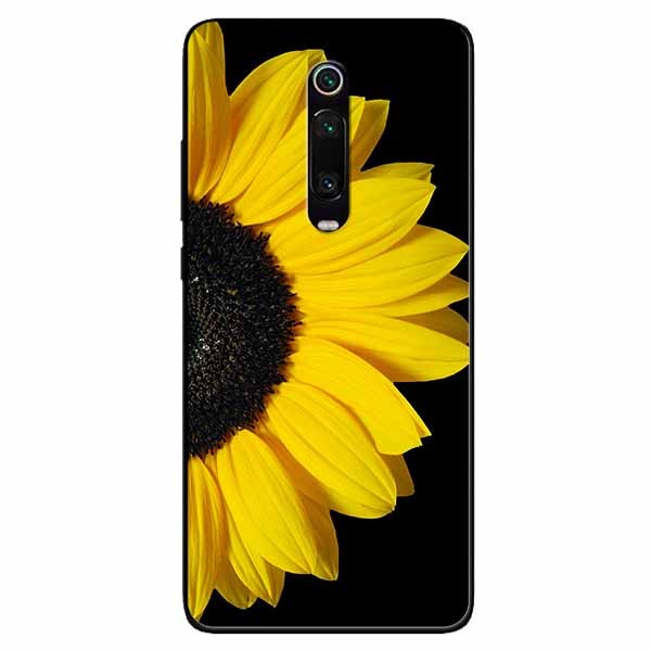 Ốp lưng in cho Xiaomi K20/K20 Pro/Mi 9T Hoa Hướng Dương Nền Đen