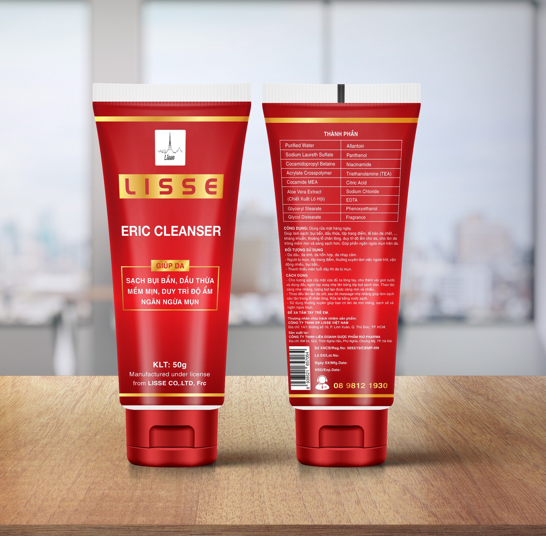 Lisse Sữa Rửa Mặt ERIC CLEANSER - Giúp:SẠCH BỤI BẨN, DẦU THỪA, MỀM MỊN, DUY TRÌ ĐỘ ẨM, NGĂN NGỪA MỤN