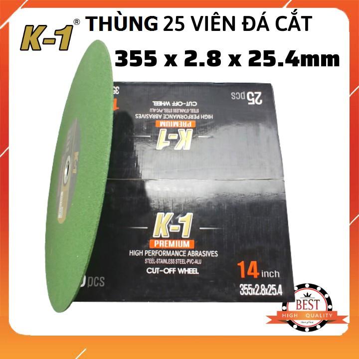 Thùng 25 viên ĐÁ CẮT SẮT 355 | Đá cắt K1 xanh 355 | Đá cắt sắt phi 355