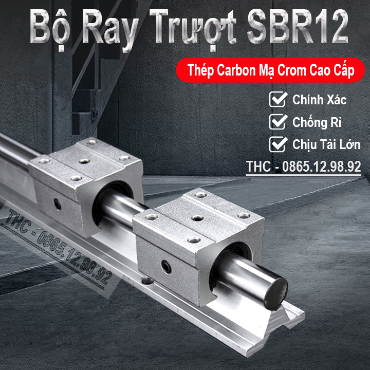 Thanh Ray Trượt Tròn Có Đế Phi 12mm Ray Trượt Chống Rỉ Xước Độ Cứng Cao