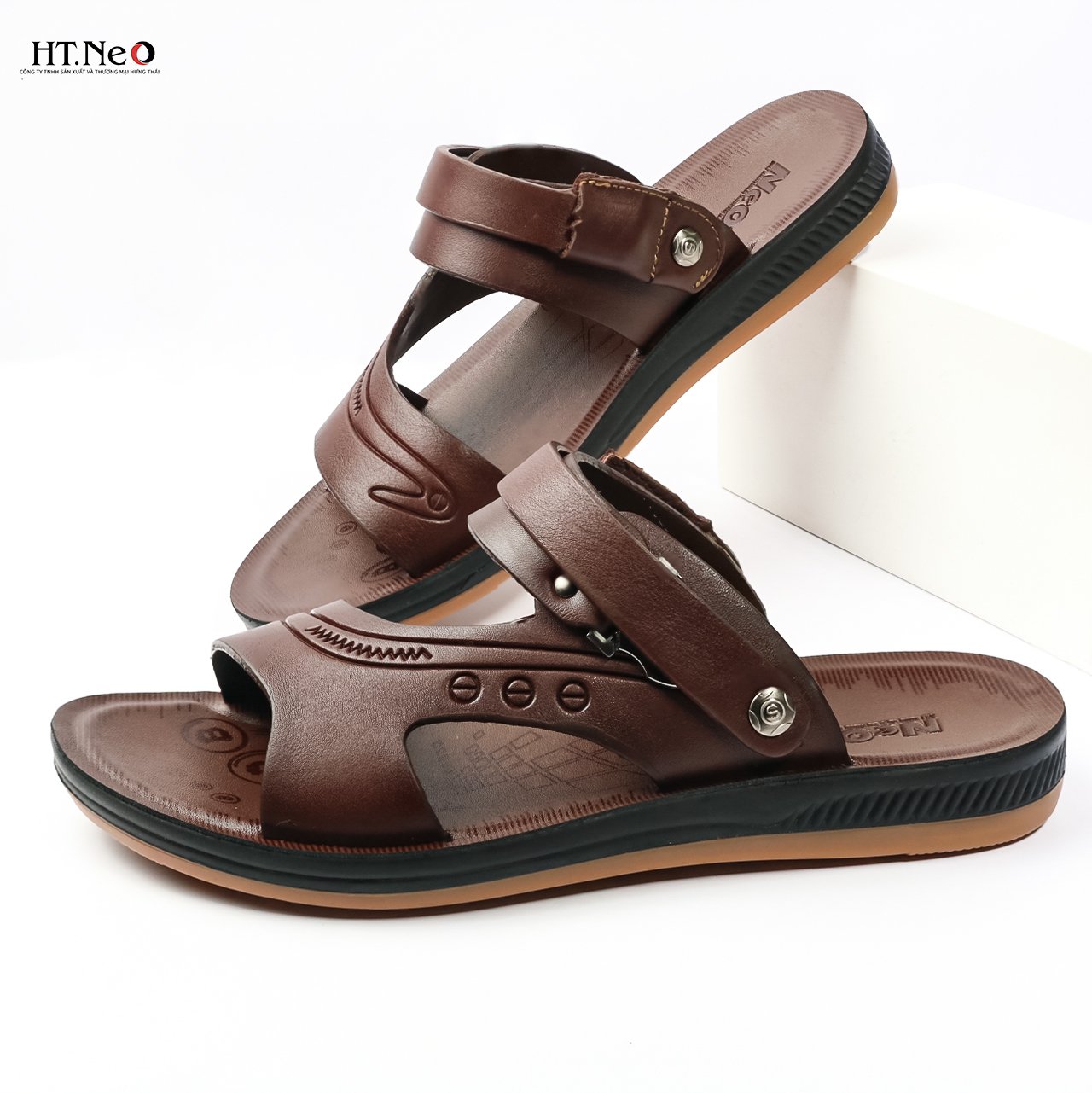 Sandal nam đế cao - dép sandal da nam HT.NEO  kiểu dáng đơn giản, màu sắc nhã nhặn, đi rất mềm SD70