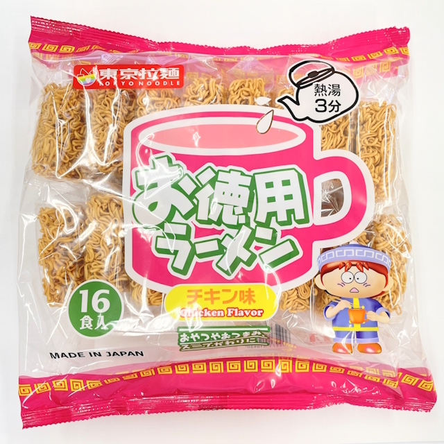 Lốc 16 gói mì ramen ăn liền Tokyo Noodle vị gà 480g