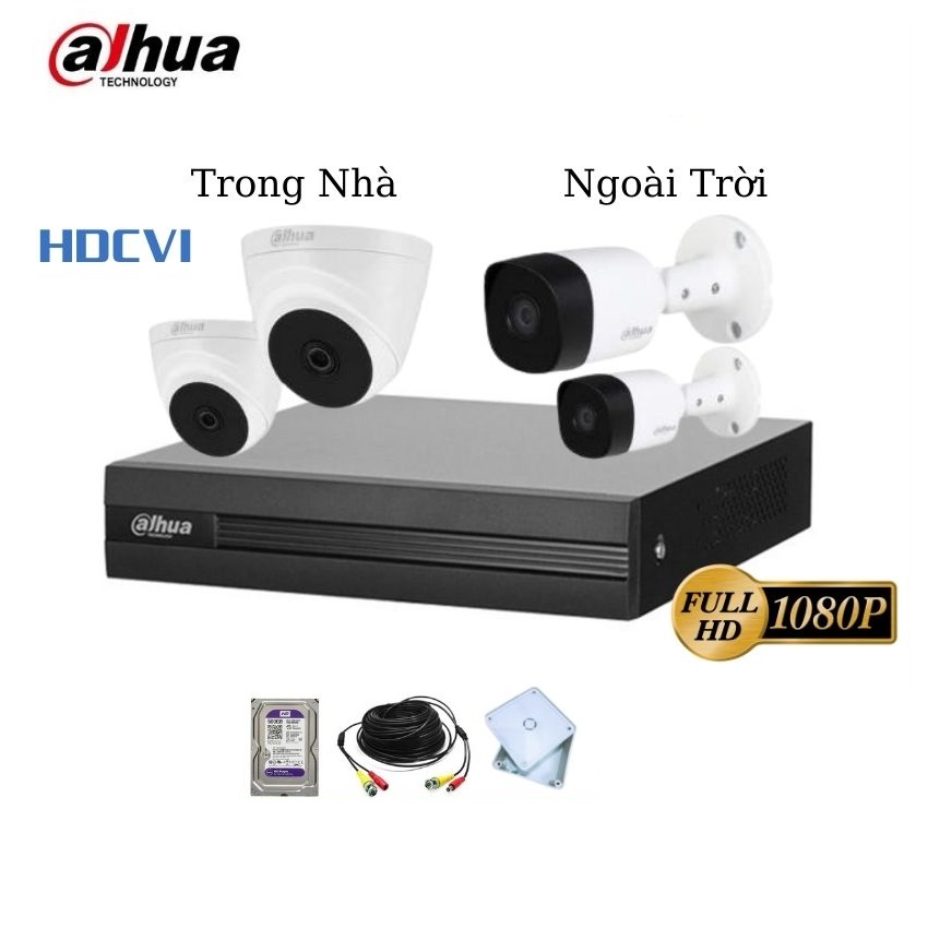 Bộ Camera Giám Sát Dahua 2.0MP Full HD - Hàng Chính Hãng