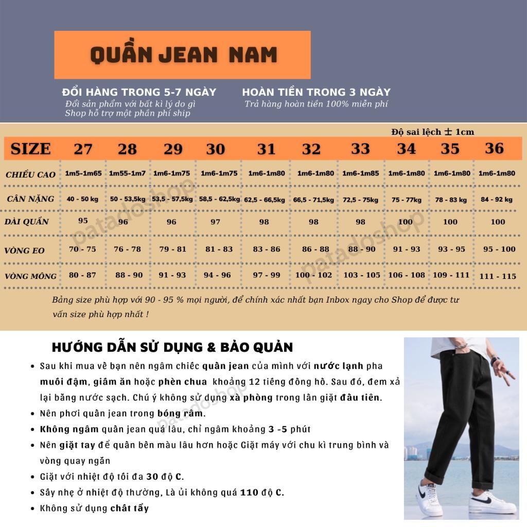 Quần baggy jean nam quần ống suông rộng đen style hàn quốc HOT 2022 PATADOSHOP