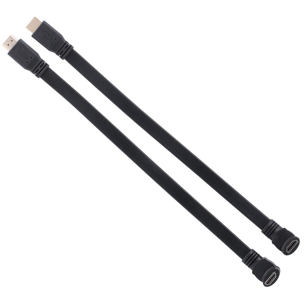 HD Cable HD Male to 90 Degree Right Angle HD Male High Speed 4K 3D Gold-plated Connectors Support 1080P for PC Laptop