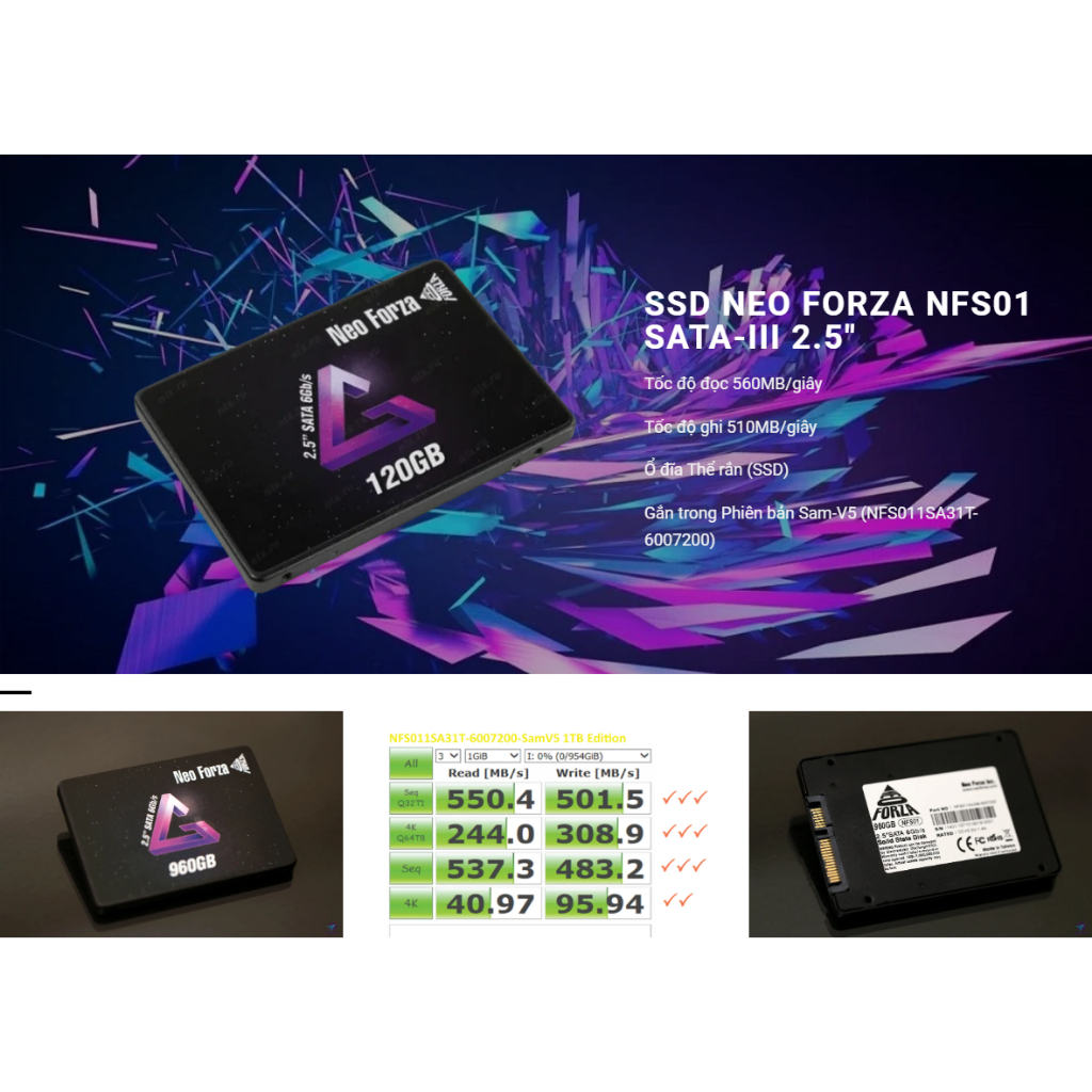 Ổ cứng SSD Neo Forza Zion NFS01 SATA-III 2.5- Bảo hành 3 năm - Hàng chính hãng