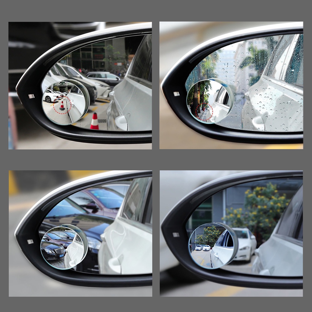 Gương cầu lồi cho xe ô tô, Bộ 2 Gương Cầu Lồi Tràn Viền Xoay 360 độ Gắn Cho Kính Gương Chiếu Hậu Tránh Điểm Mù Cho Xe Hơi, Xe Ô tô - Hàng Chính Hãng dododios