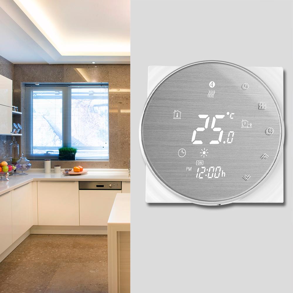 Bộ Điều Nhiệt Thông Minh Wifi Cho Nồi Hơi Nước / Khí Màn Hình Lcd Lớn Nút Cảm Ứng Bth-6000L-Gclw