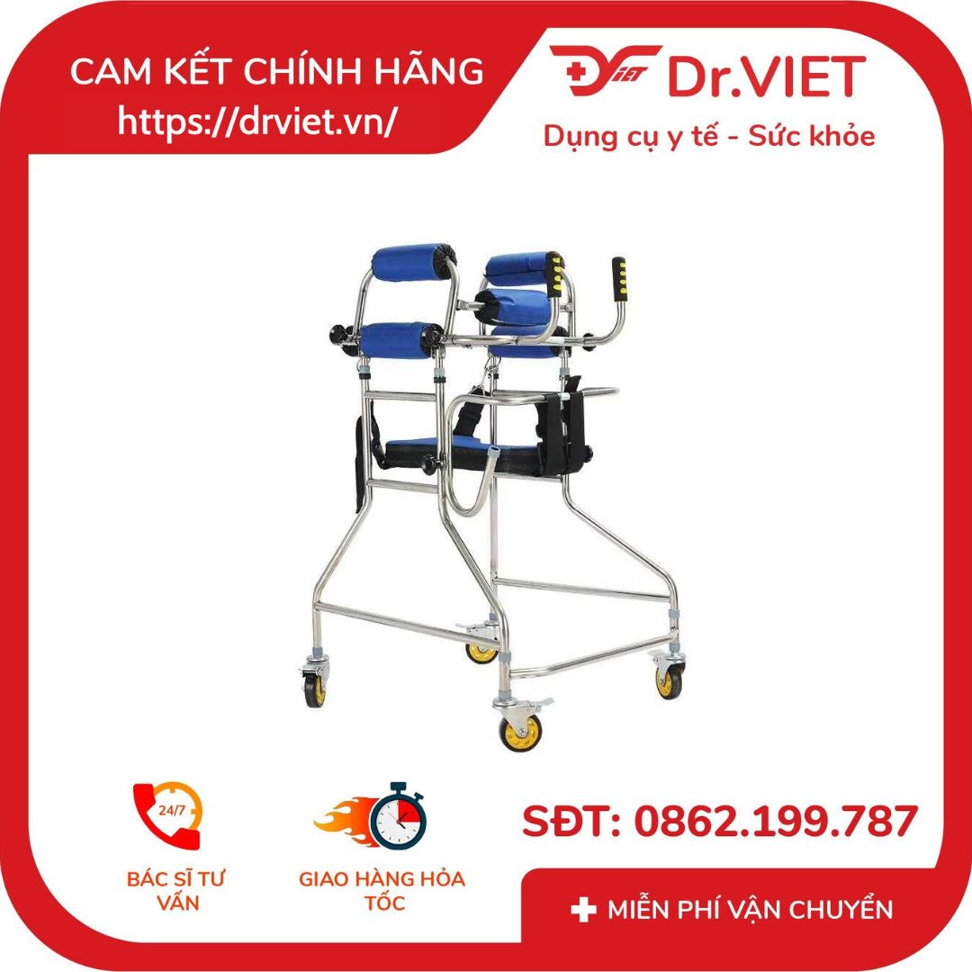 Khung đẩy bệnh nhân có ghế ngồi -TAJERMY-TJM-KD01, hỗ trợ đi lại cho người già và người gặp khó khăn trong đi lại