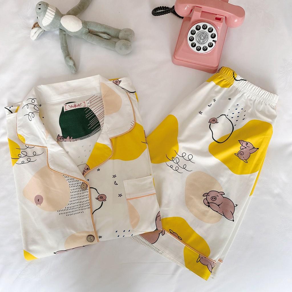 Pijama mặc ở nhà, Bộ Ngủ Nữ cotton ngắn tay nhiều màu CCCP06