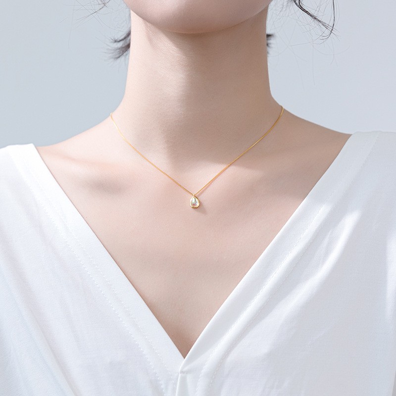 Dây Chuyền Bạc | Dây Chuyền Bạc Nữ S925 Hình Giọt Nước DB2475 Bảo Ngọc Jewelry