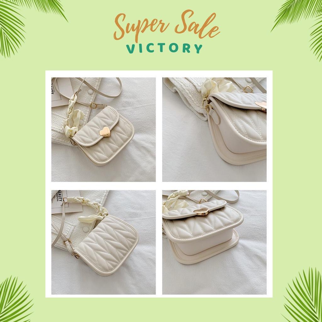 Túi Xách Nữ Mini VICTORY Đeo Chéo Đeo Vai Đi Làm Đi Chơi Thời Trang Màu Đen Trắng Be SKU: 392
