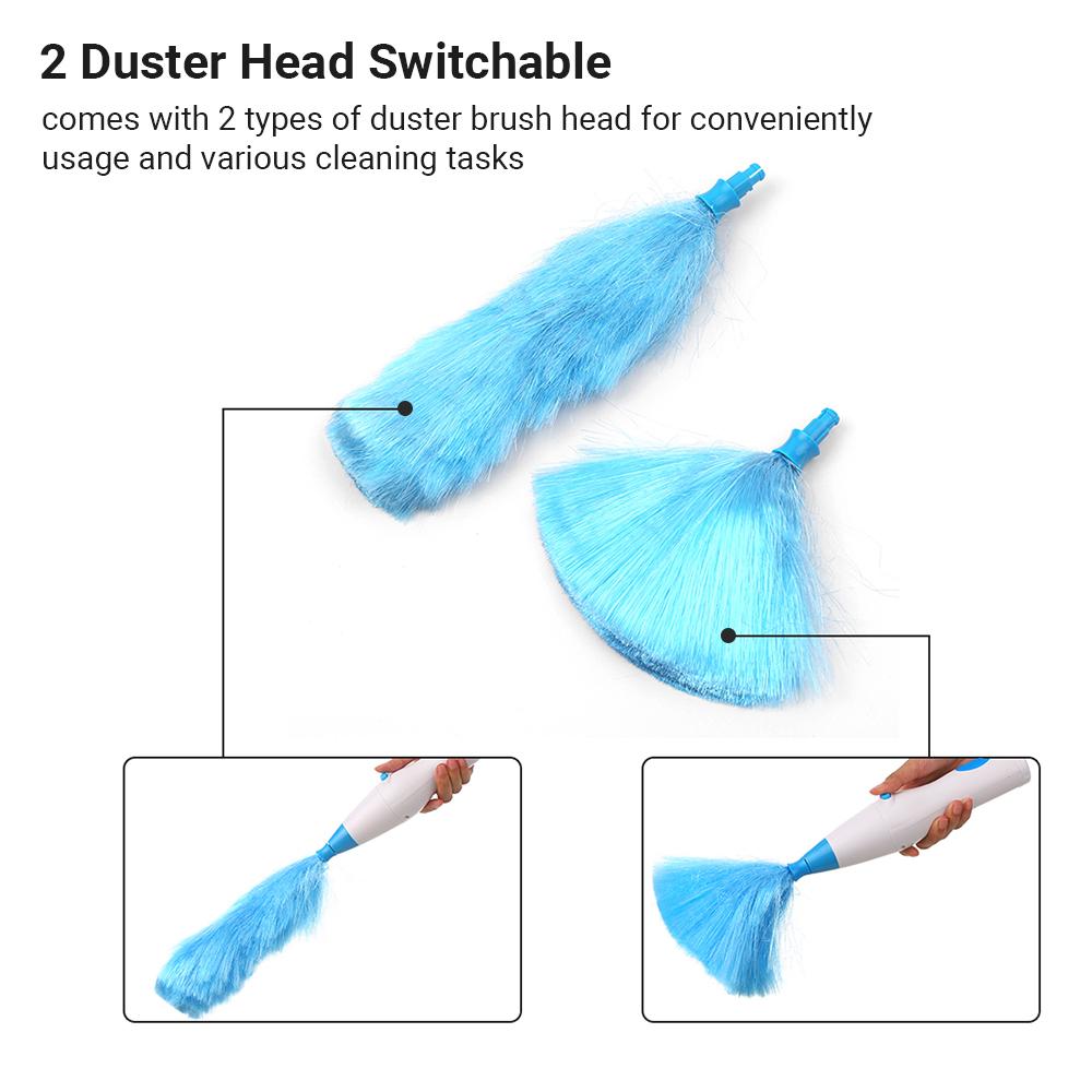Handheld Battery Operated Electric Spin Duster Feather Duster Retractable Microfiber Cleaning Brush Hand Dust Duster