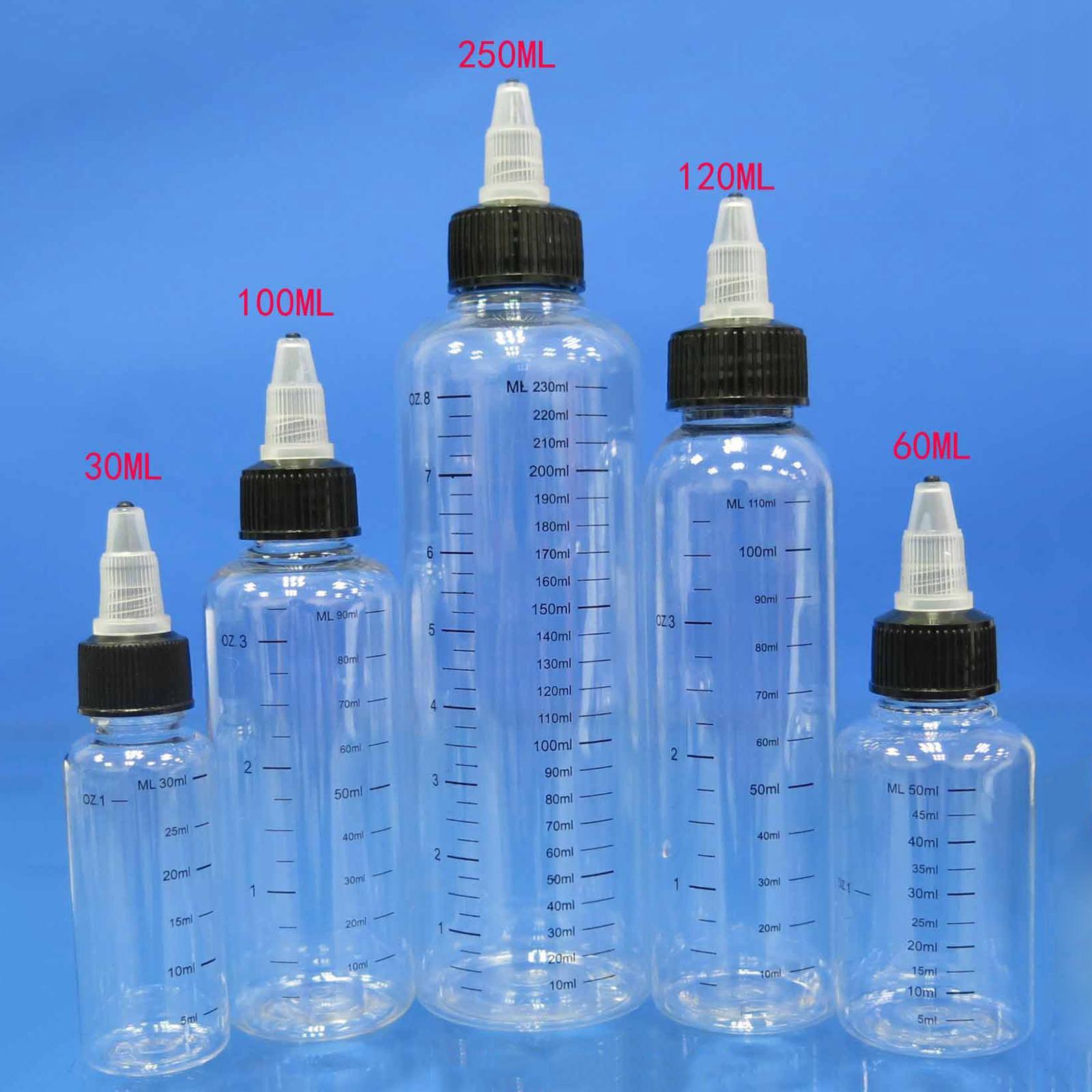 10pcs 120/250ml Tattoo Ink Bottle with Twist Hat + Scale