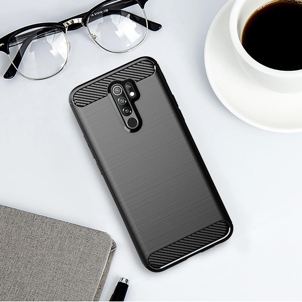 Ốp lưng cho Xiaomi Redmi 9 9A 9C dẻo Cacbon phay xước chống sốc chống vân tay