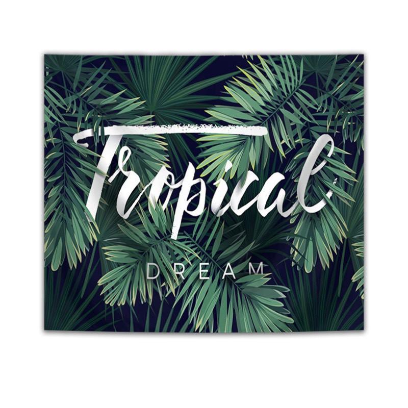 Tranh trang trí - Thảm vải trang trí tường chữ Tropical phong cách thời trang có Tặng kèm đèn nháy và móc treo tiện lợi