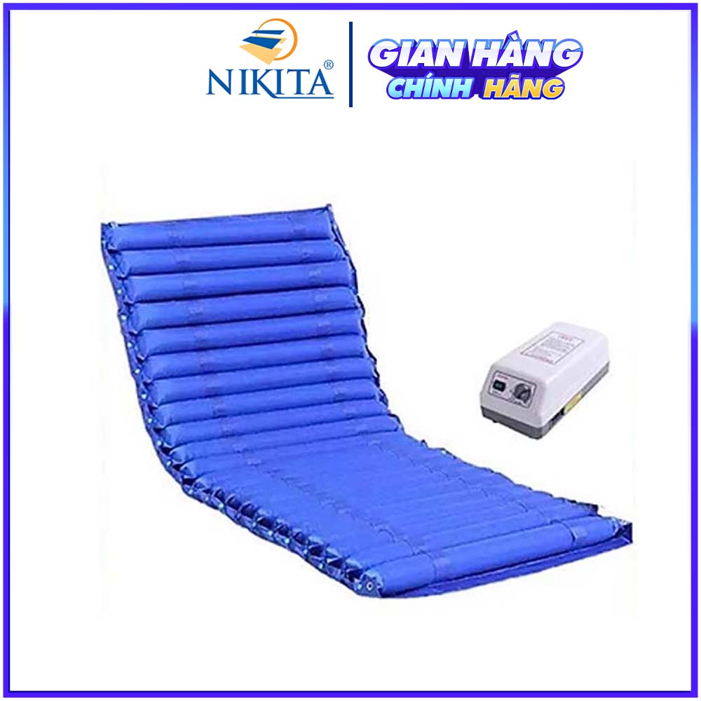 Đệm Hơi Chống Loét, Nệm Hơi Chống Loét Nikita Hỗ Trợ Chăm Sóc Cá Nhân, Máy Bơm Hoạt Động Êm Ái, Thoáng Khí Dễ Chịu. - Không Chổ Để Bô - Xanh Dương