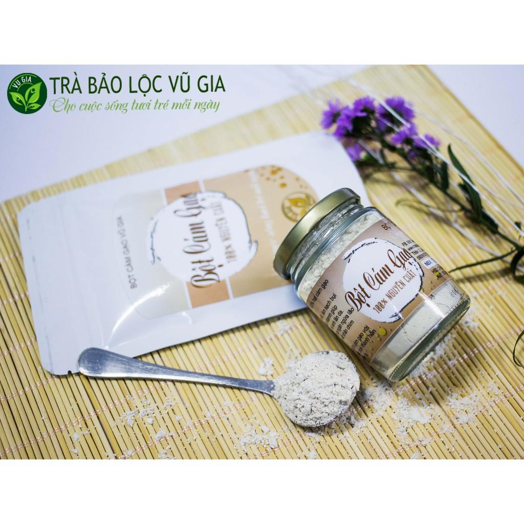 Combo Bột Trà Xanh + Bột Cám Gạo - Nguyên Chất Vũ Gia (100g/ hũ) + Tặng Cọ Quét