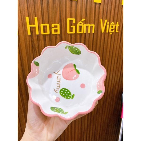 XẢ KHO - Bát Lượn Hoạ Tiết Cherry Phong Cách Bắc Âu Cực Sang