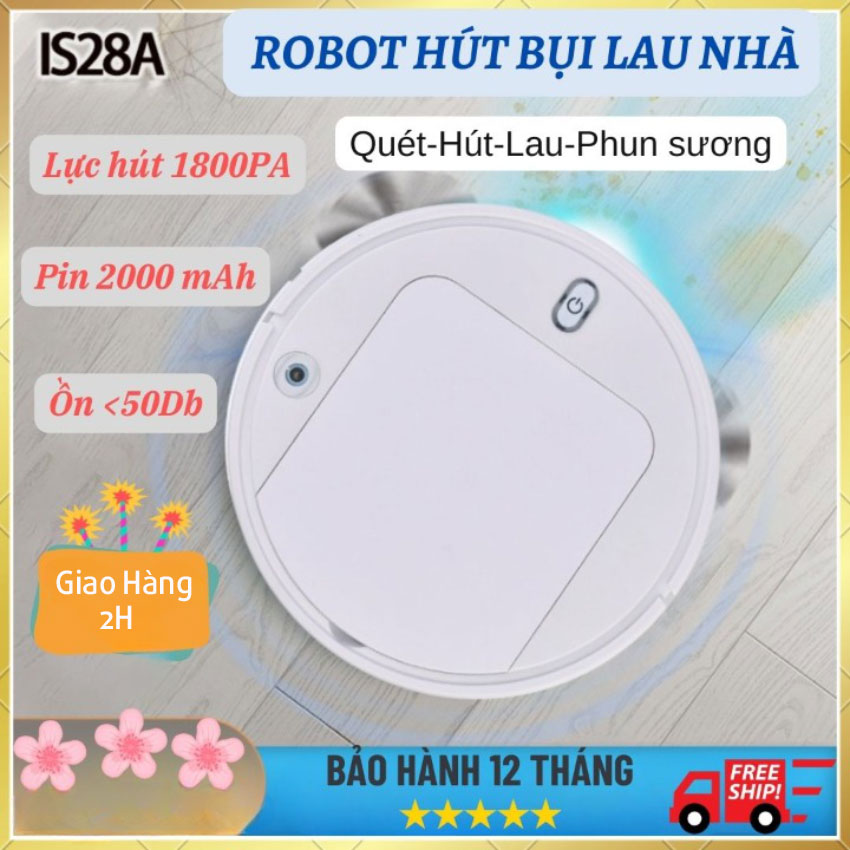 Robot hut bụi lau nhà IS28A, robot hut bụi lau nhà tự động, rô bốt hút bụi lau nhà, máy hút bụi, robot hút bụi, máy hút bụi thông minh