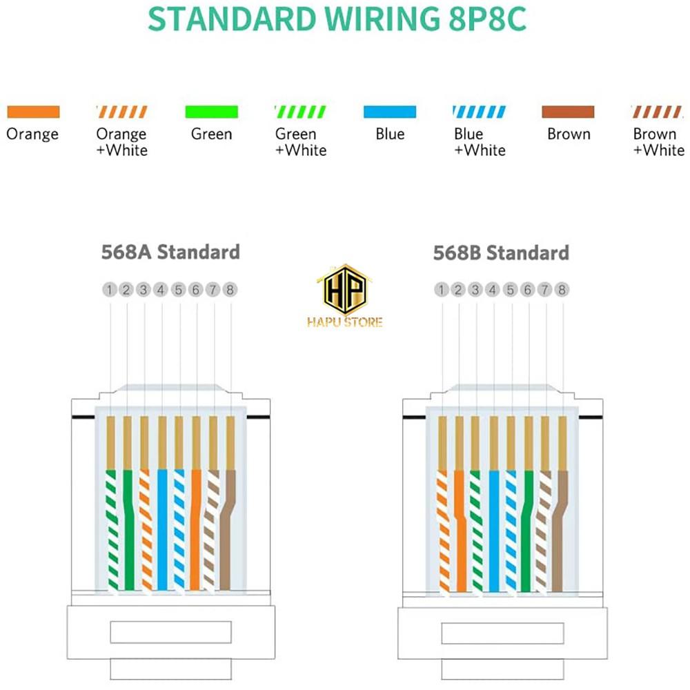 Hộp 50 chiếc hạt mạng RJ45 Ugreen 20331 chuẩn CAT5 chính hãng - Hàng Chính Hãng