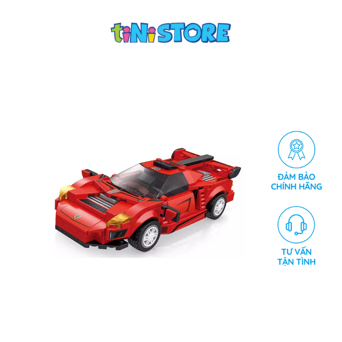 Đồ chơi lắp ráp xe đua màu đỏ 105 mảnh Value Toys