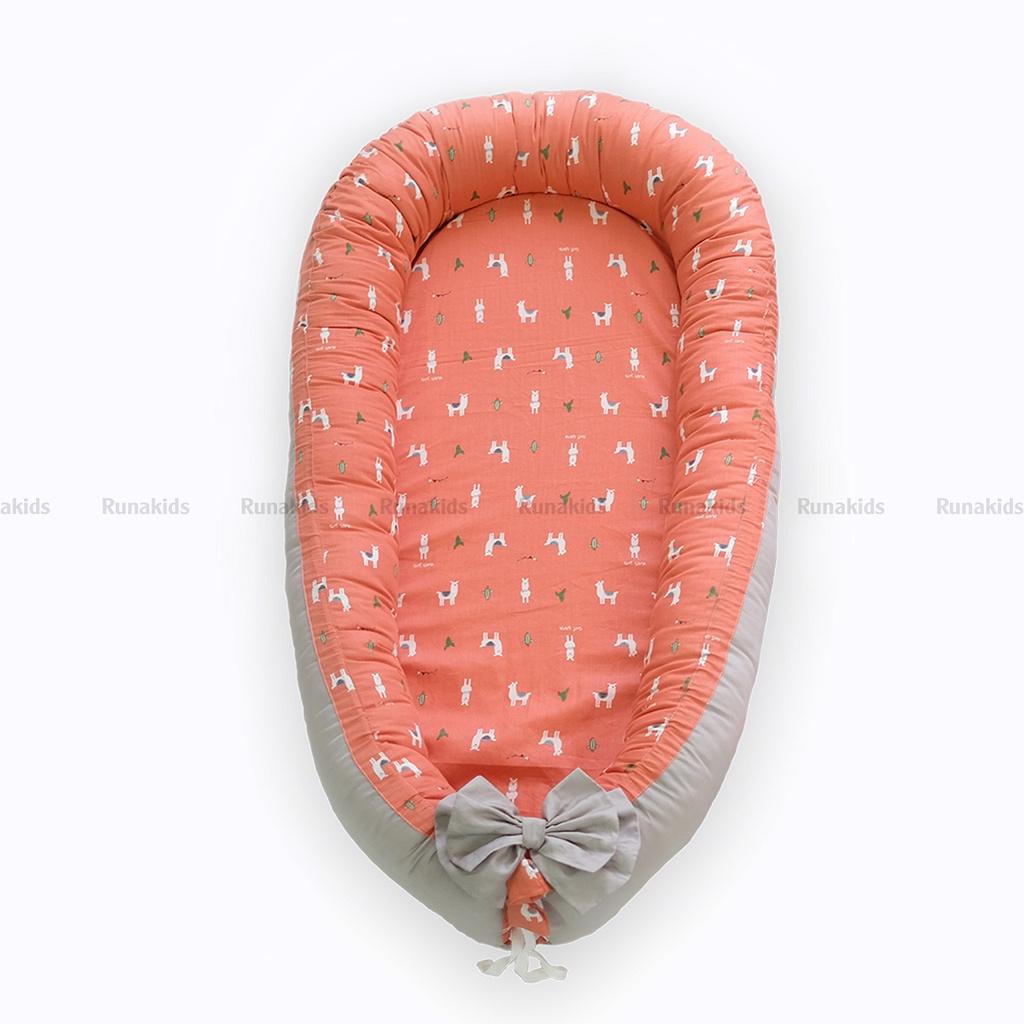 Nôi vải ngủ chung giường cho bé RUNA KIDS chất liệu vải Satin cao cấp mềm mịn thoáng mát an toàn cho da bé