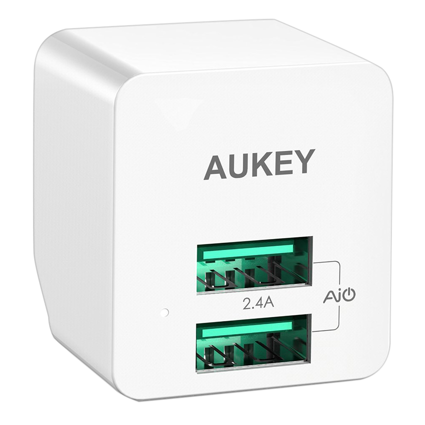 Adapter Sạc 2 Cổng 12W Aukey PA-U32 - Hàng Chính Hãng