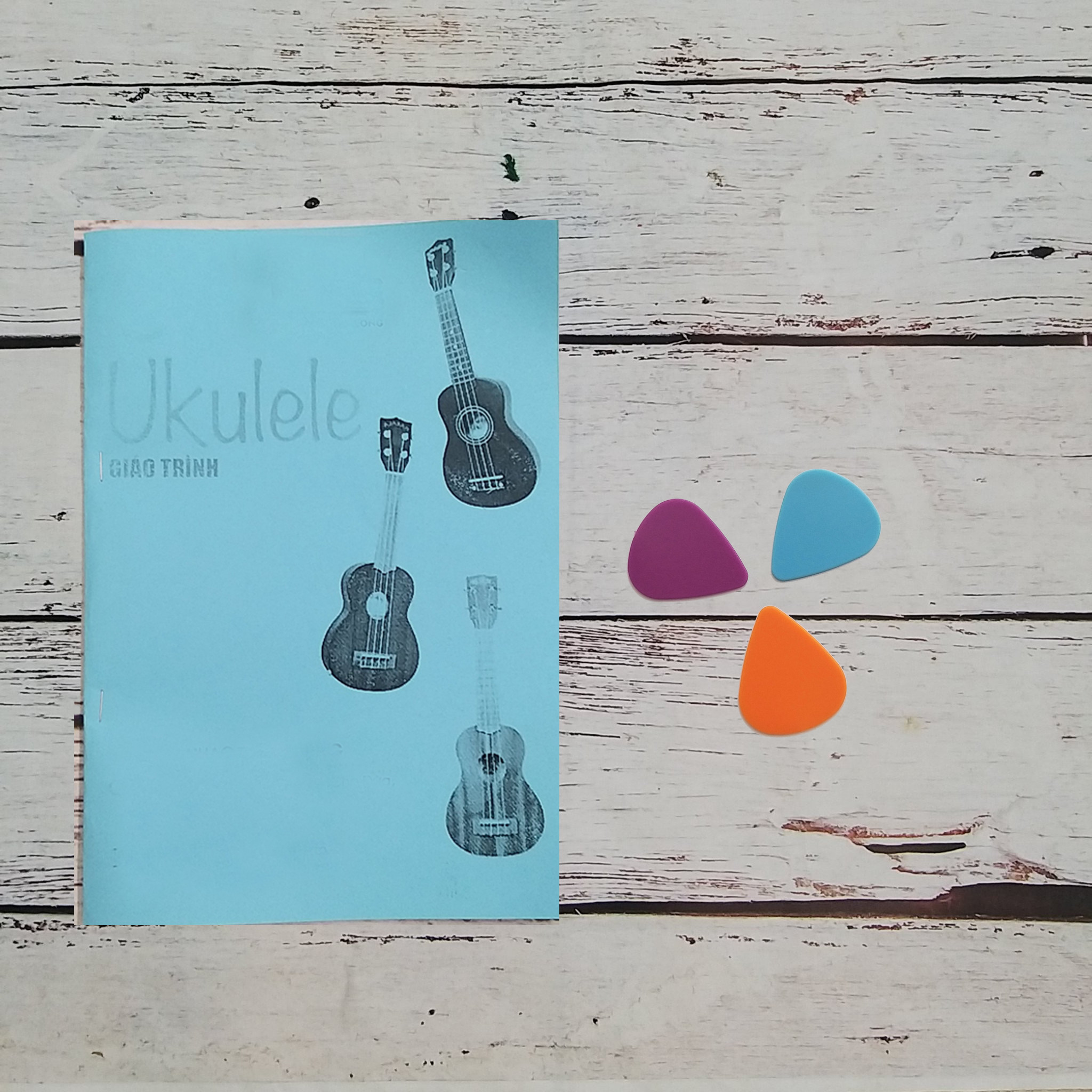 Bộ phụ kiện đàn ukulele - guitarlele (Giáo trình, dây, bao đựng, capo, móng gảy, dây đeo, giá để ukulele)