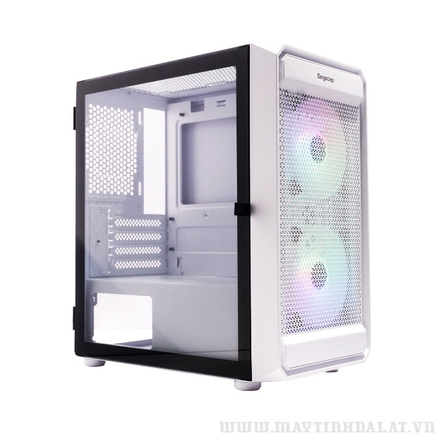 Vỏ máy tính Case Segotep Artist 2F RGB [TRẮNG] sẵn 2 Fan LED ARGB Gaming Kính cường lực (M-ATX, ITX) - Hàng chính hãng NetWork Hub phân phối