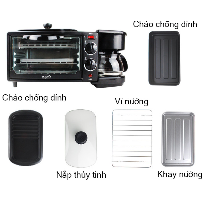 Máy Pha Cà Phê Kiêm Lò Nướng Bánh 3 in 1