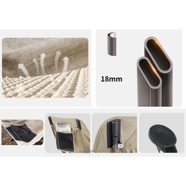 Ghế xếp gọn, ghế xếp dã ngoại, cắm trại nhôm siêu nhẹ NH18X004