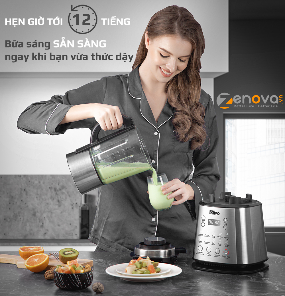 Máy Làm Sữa Hạt OLIVO X20 - Chống Tràn - Xay Mịn Không Cần Lọc - Máy Xay Nấu Đa Năng - Thương Hiệu Mỹ