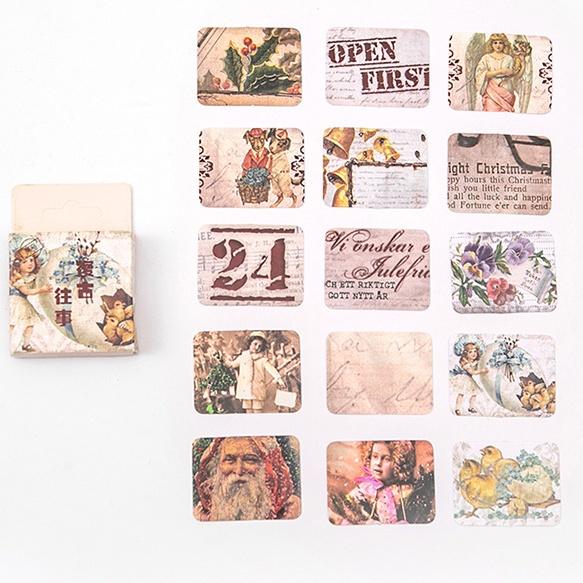 Hộp 45 Miếng Dán Sticker Trang Trí Phong Cách Retro Box Sticker ST238