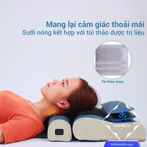 Gối massage cổ vai gáy, máy massage, gối massage hồng ngoại 16 bi cao cấp hỗ trợ mát xa vùng cổ,vai gáy hiệu quả