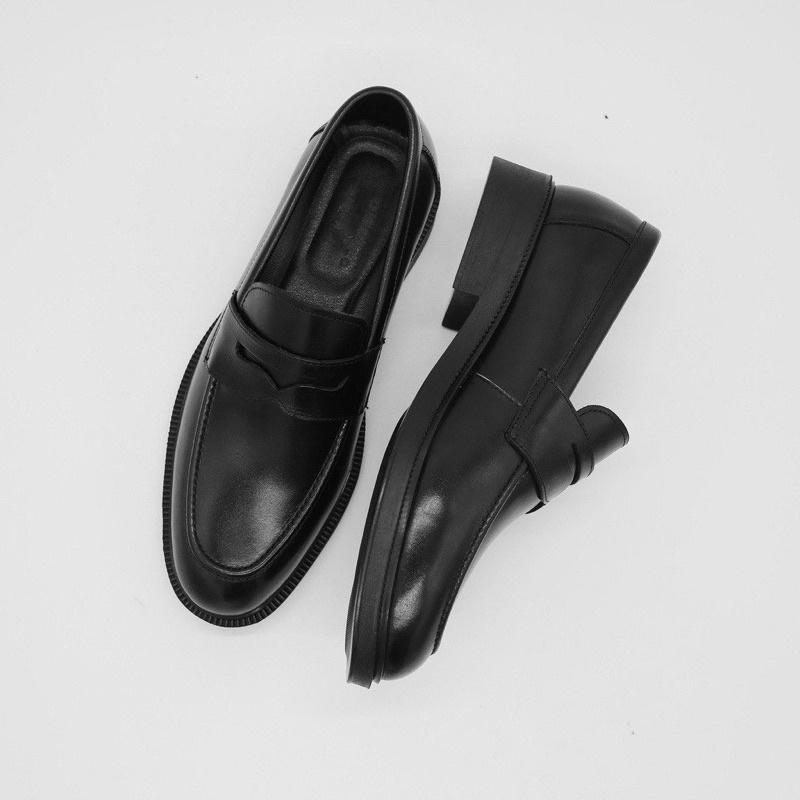 Giày Lười DECEMBER Penny Loafer Black White - LF03