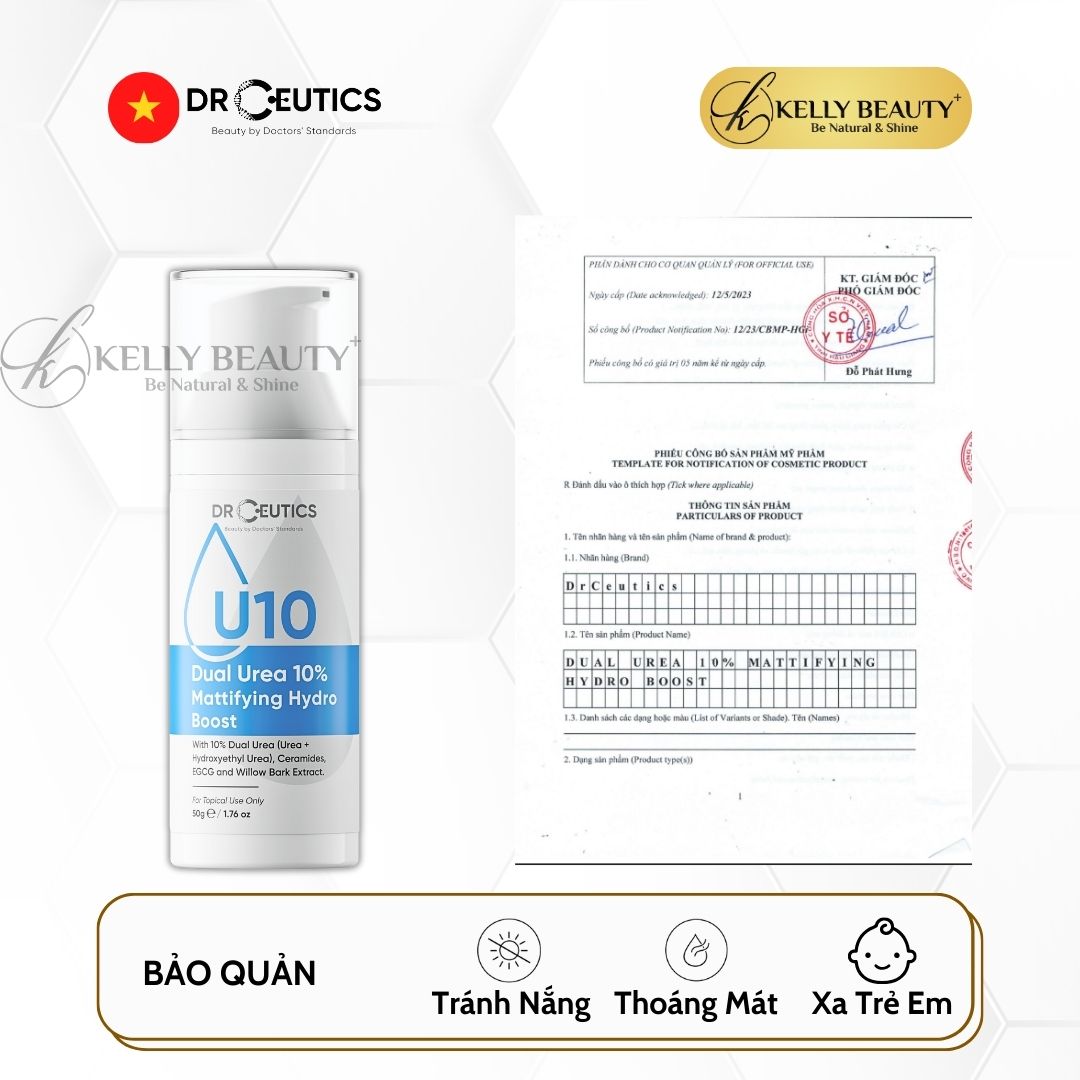 Gel Cấp Ẩm DrCeutics Dual Urea 10% Mattifying Hydro Boost | Kelly Beauty