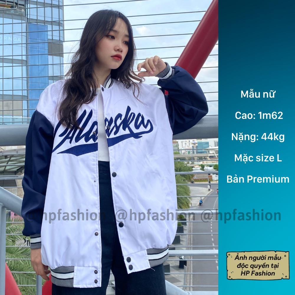 Áo bomber Varsity Jacket form rộng Alaska vải dù cao cấp ️ Áo khoác bóng chày dáng Unisex nam nữ D09