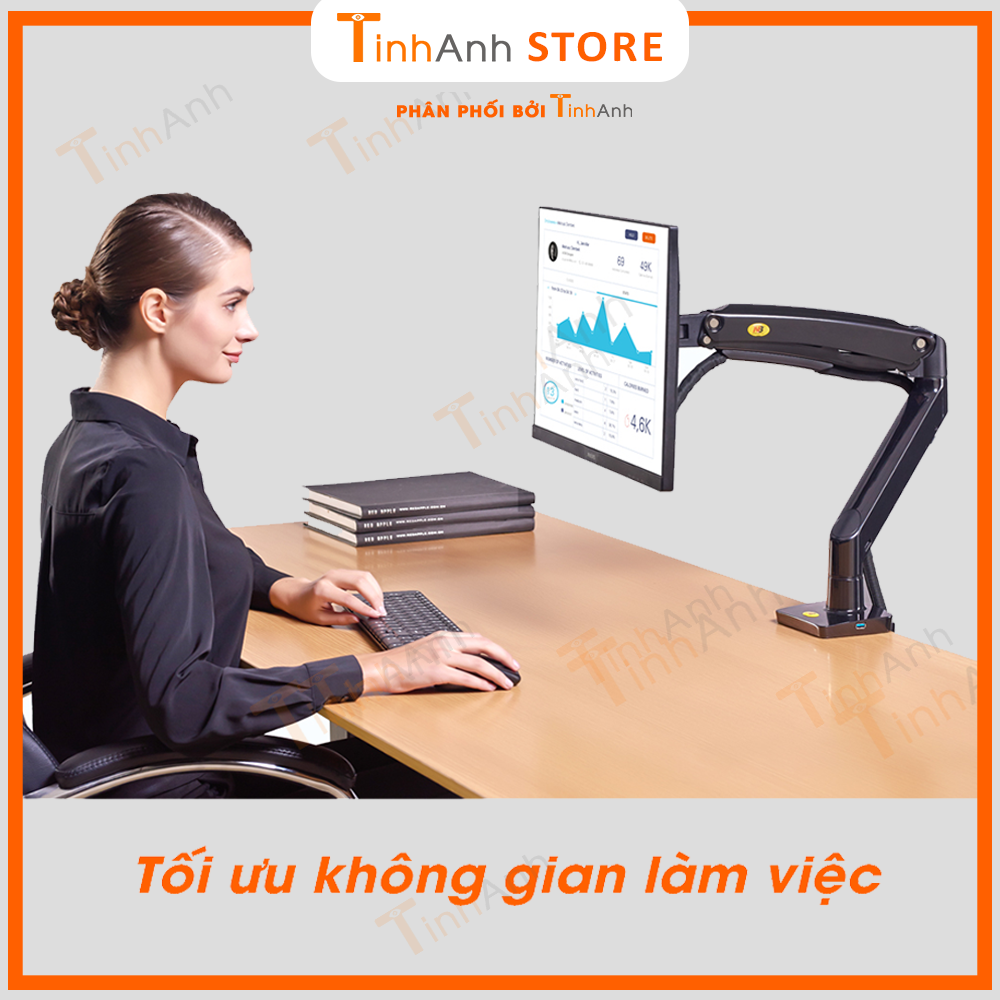 Giá treo màn hình máy tính Cao Cấp NB F100A 22 - 35 inch - Arm màn hình tải trọng 12Kg Mẫu mới 2021 - Hàng Chính Hãng