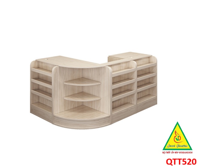 Quầy tính tiền, Bàn thu ngân cho cửa hàng tiện lợi, siêu thị mini, shop QTT520 - Nội thất lắp ráp Viễn Đông ADV