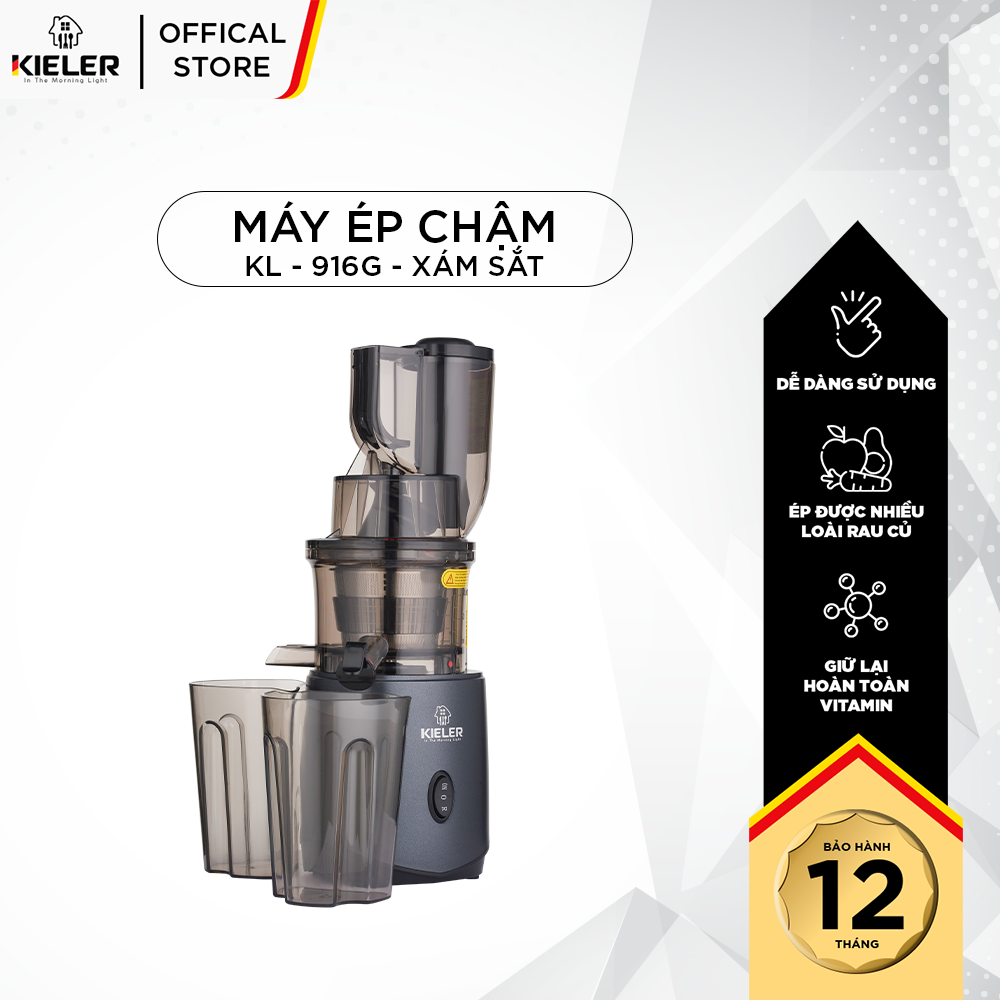 Máy ép chậm trái cây Kieler KL-916G 0,7L Máy ép hoa quả hàng chính hãng Đức công suất mạnh 240W giữ nguyên dưỡng chất Vitamin