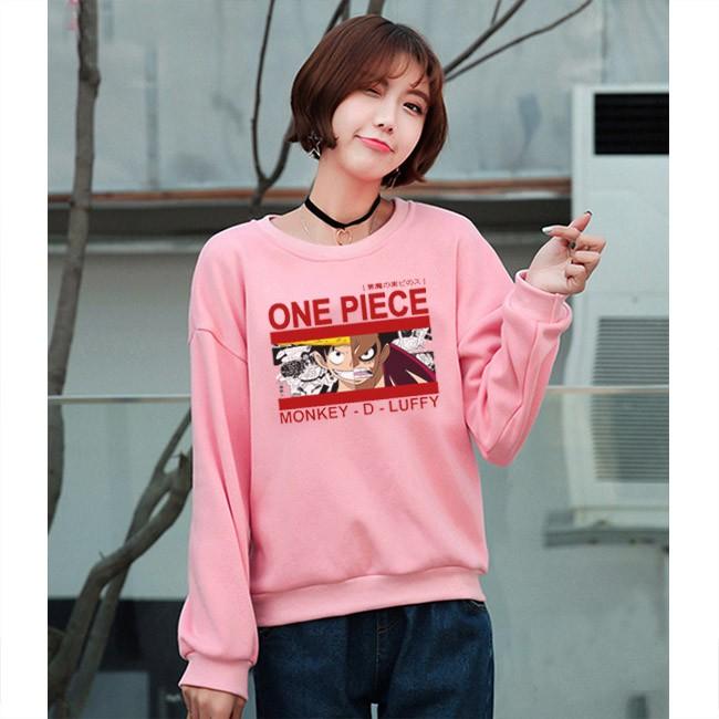 Áo tay dài sweater unisex nam nữ ONE PIECE LUFFY siêu đẹp - Hàng chất da cá dày mịn co giãn 4 chiều cao cấp TD4