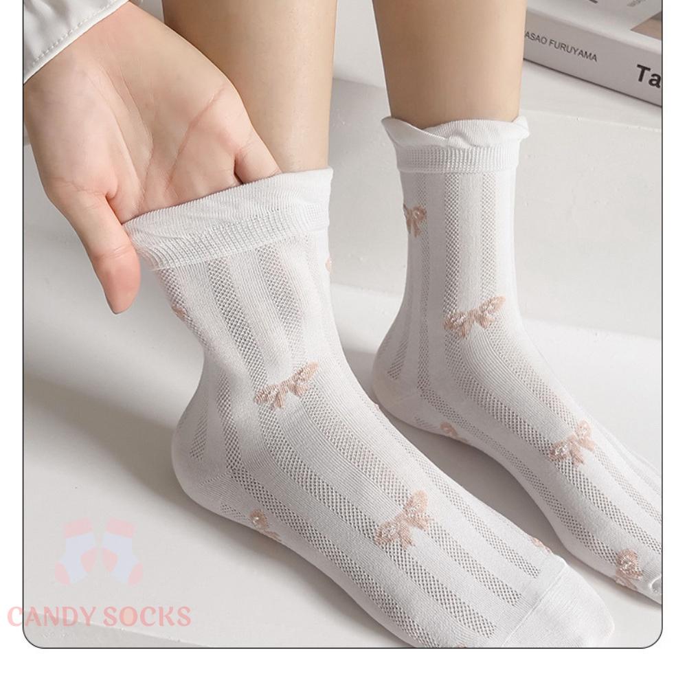 Tất nữ vớ nữ cổ trung, Set 5 đôi tất nữ phong cách Hàn Quốc, co dãn 4 chiều, chất liệu cotton Hàn cao cấp TN-145