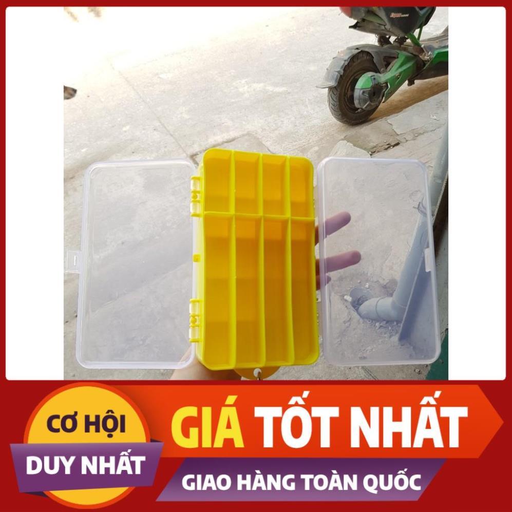 hộp đựng mồi 2 mặt màu vàng nhiều ngăn Shop đồ câu phía bắc