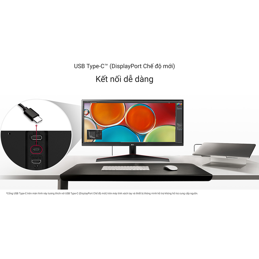 Màn hình máy tính LG UltraWide 34 IPS Full HD AMD FreeSync VESA DisplayHDR 400 sRGB 99% USB Type-C 34WP65G-B - Hàng chính hãng