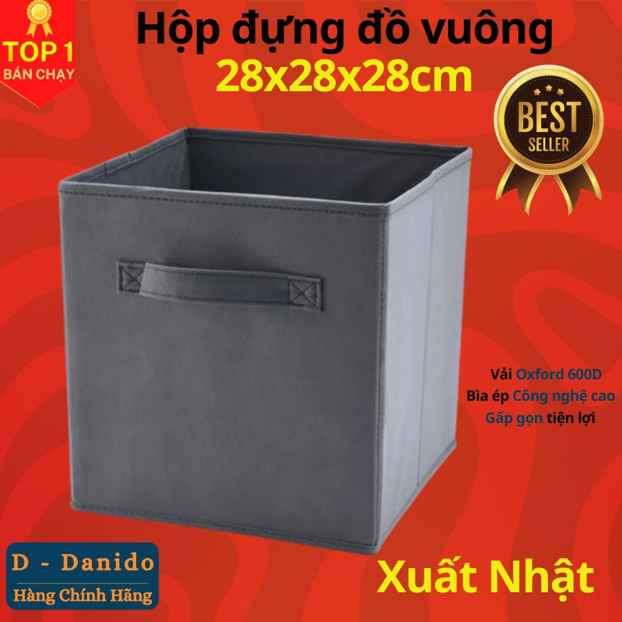 Túi vải đựng đồ gấp gọn TD4 chất liệu vải dệt cao cấp, Thùng vải đa năng không nắp Thụy Điển kích thước 28x28x28cm  chính hãng D Danido