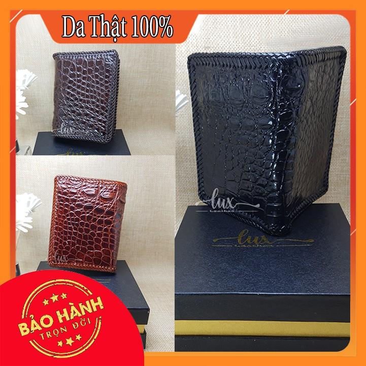 Ví Nam Da cá sấu LuxLeather LM1104 Đan viền thủ công - Một mặt  Kiểu đứng - Da trơn