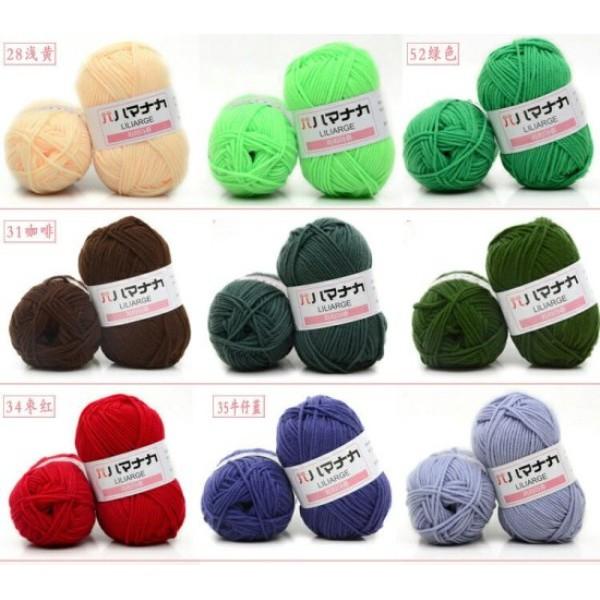 Len sợi đan móc cuộn 25gr bao gồm 50 màu , len milk cotton Hàn Quốc mềm mịn chuyên móc thú hoặc khăn mũ trẻ em