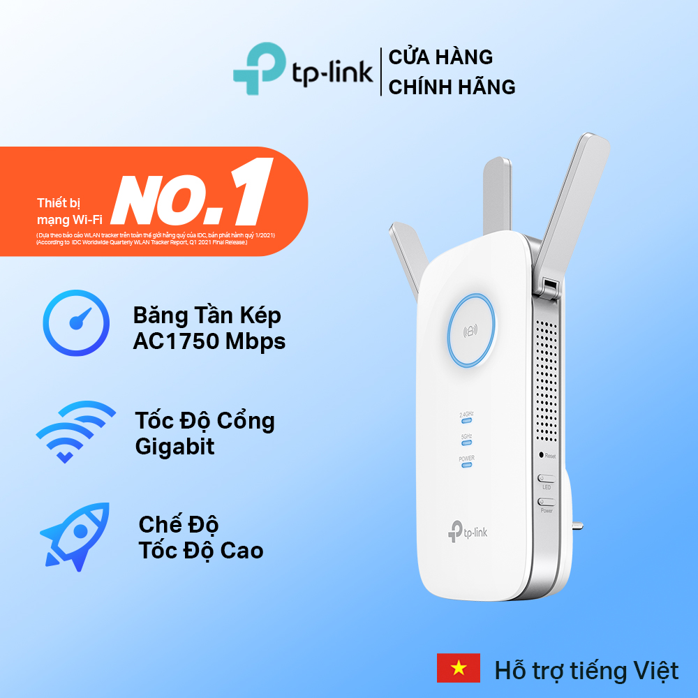 Bộ Mở Rộng Sóng Wi-Fi AC1750 TP-Link RE450 - Hàng Chính Hãng