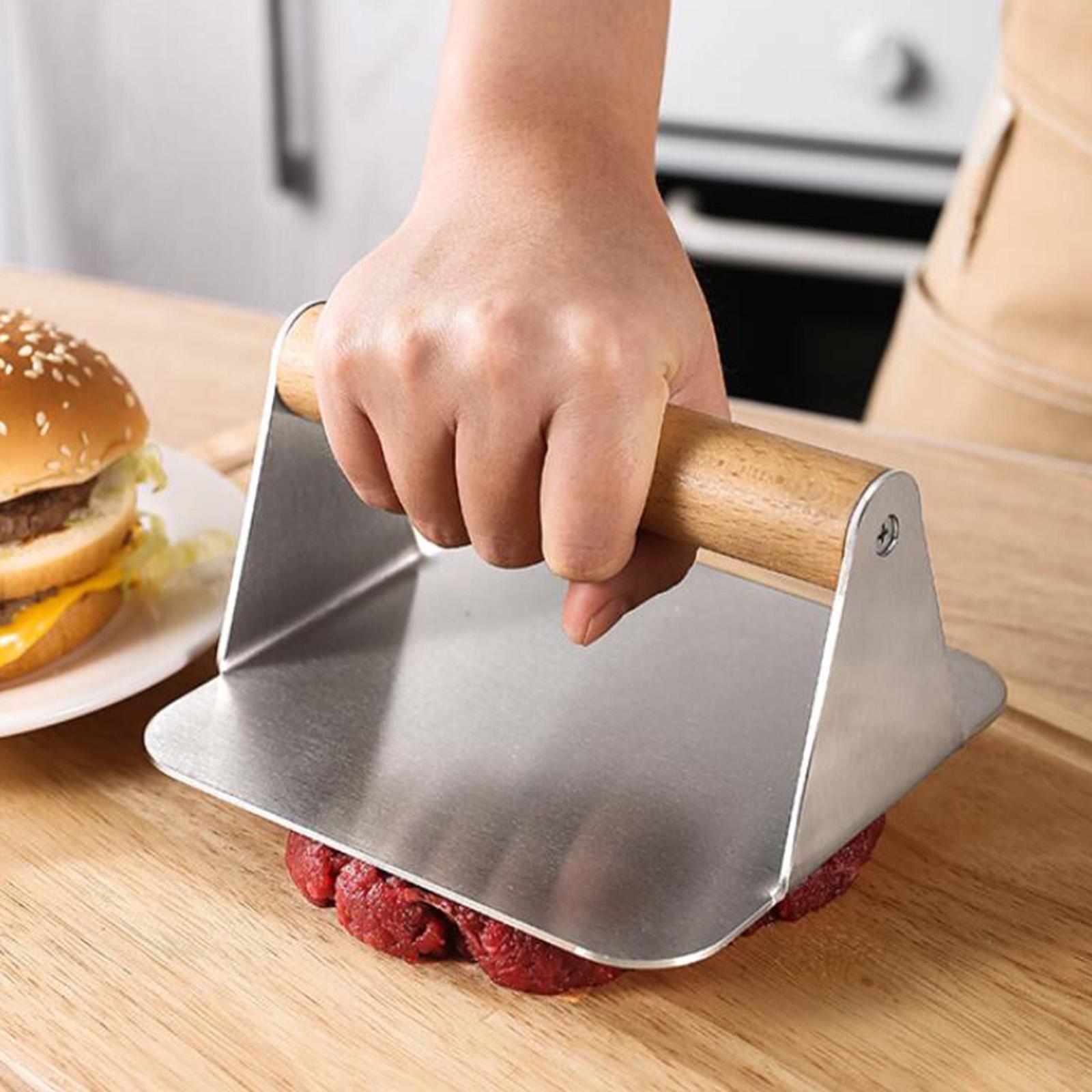 Burger Press, Stainless Steel Grill Press Weight, Professional Burger Smasher, BBQ Meat Presser for Flat Top Steak Griddle Cooking